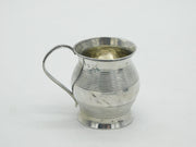George III Sterling Silver Lined Pattern Christening Mug Antique 1793 London