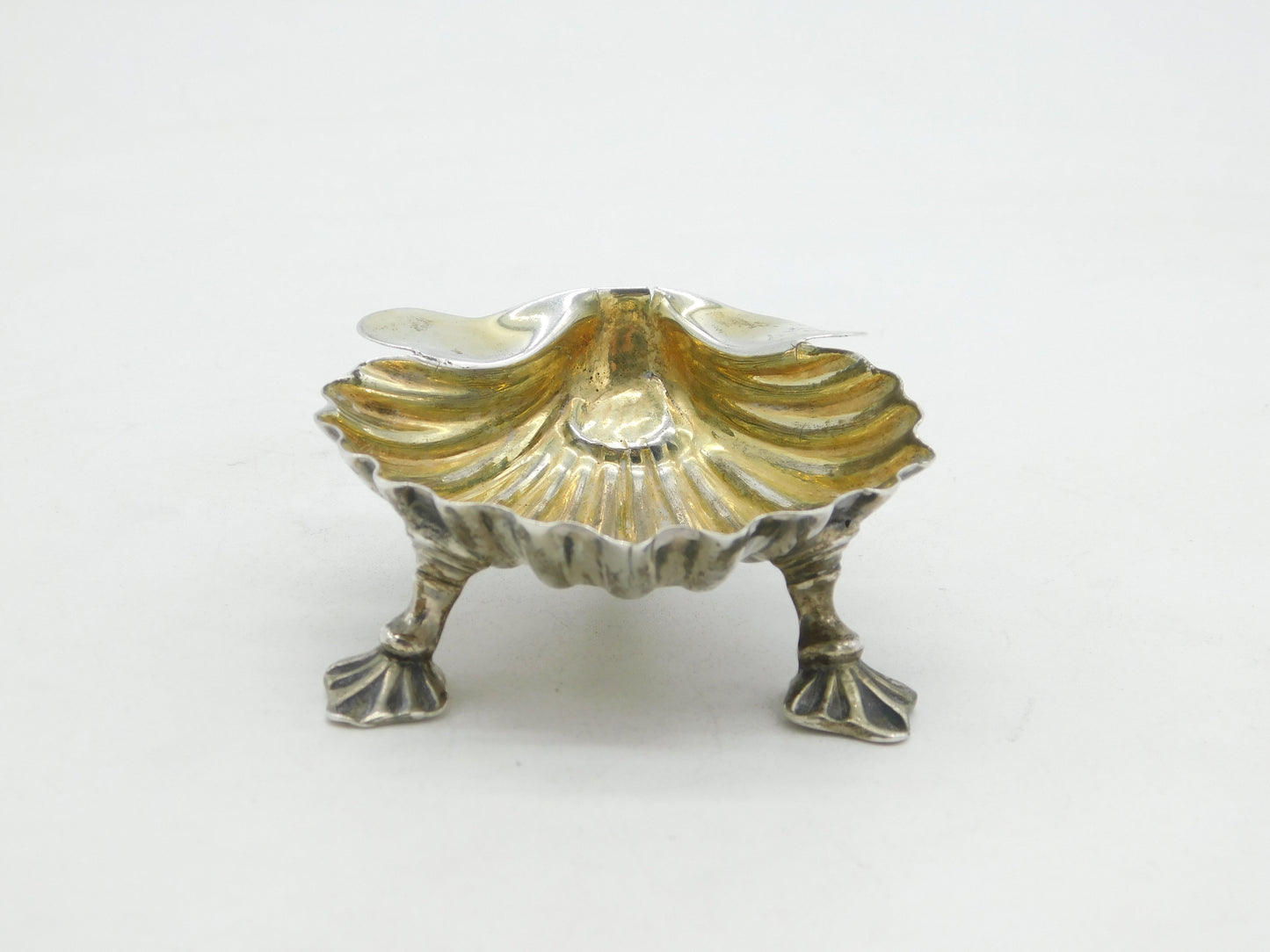 George III Sterling Silver Shell Form Salt Cellar Antique 1797 London