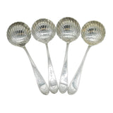 Irish George III Set of Four Sterling Silver Shell Ladles Antique 1802 Dublin
