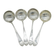 Irish George III Set of Four Sterling Silver Shell Ladles Antique 1802 Dublin