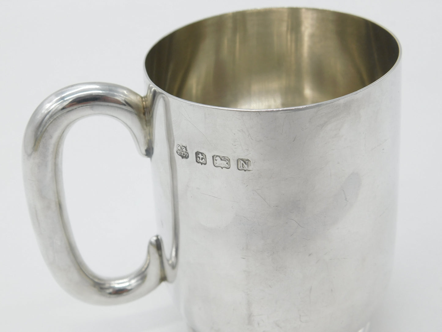 Sterling Silver Half Pint Christening Mug Antique 1937 Birmingham Antique