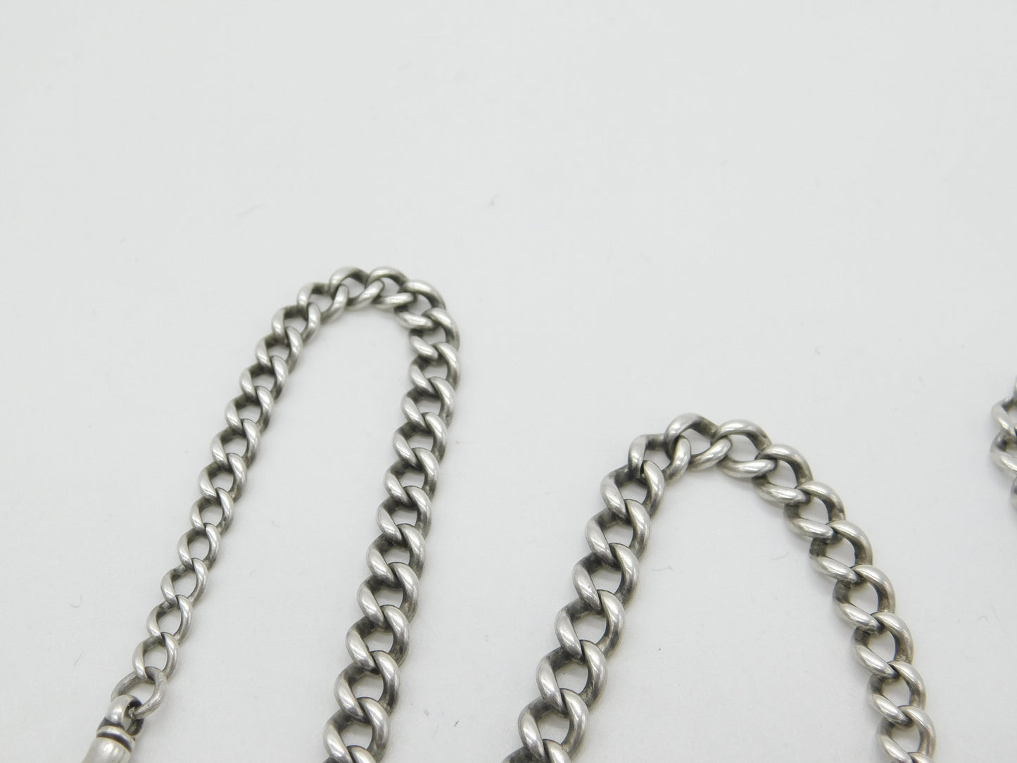 Victorian Sterling Silver Graduating Albert Watch Chain c1890 Antique