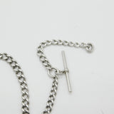 Victorian Sterling Silver Graduating Albert Watch Chain c1890 Antique