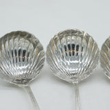 Irish George III Set of Four Sterling Silver Shell Ladles Antique 1802 Dublin
