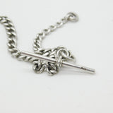 Victorian Sterling Silver Graduating Albert Watch Chain c1890 Antique