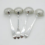 Irish George III Set of Four Sterling Silver Shell Ladles Antique 1802 Dublin