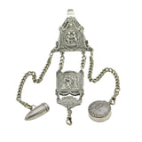 Victorian Sterling Silver Art Nouveau Chatelaine with Tools Antique c1860