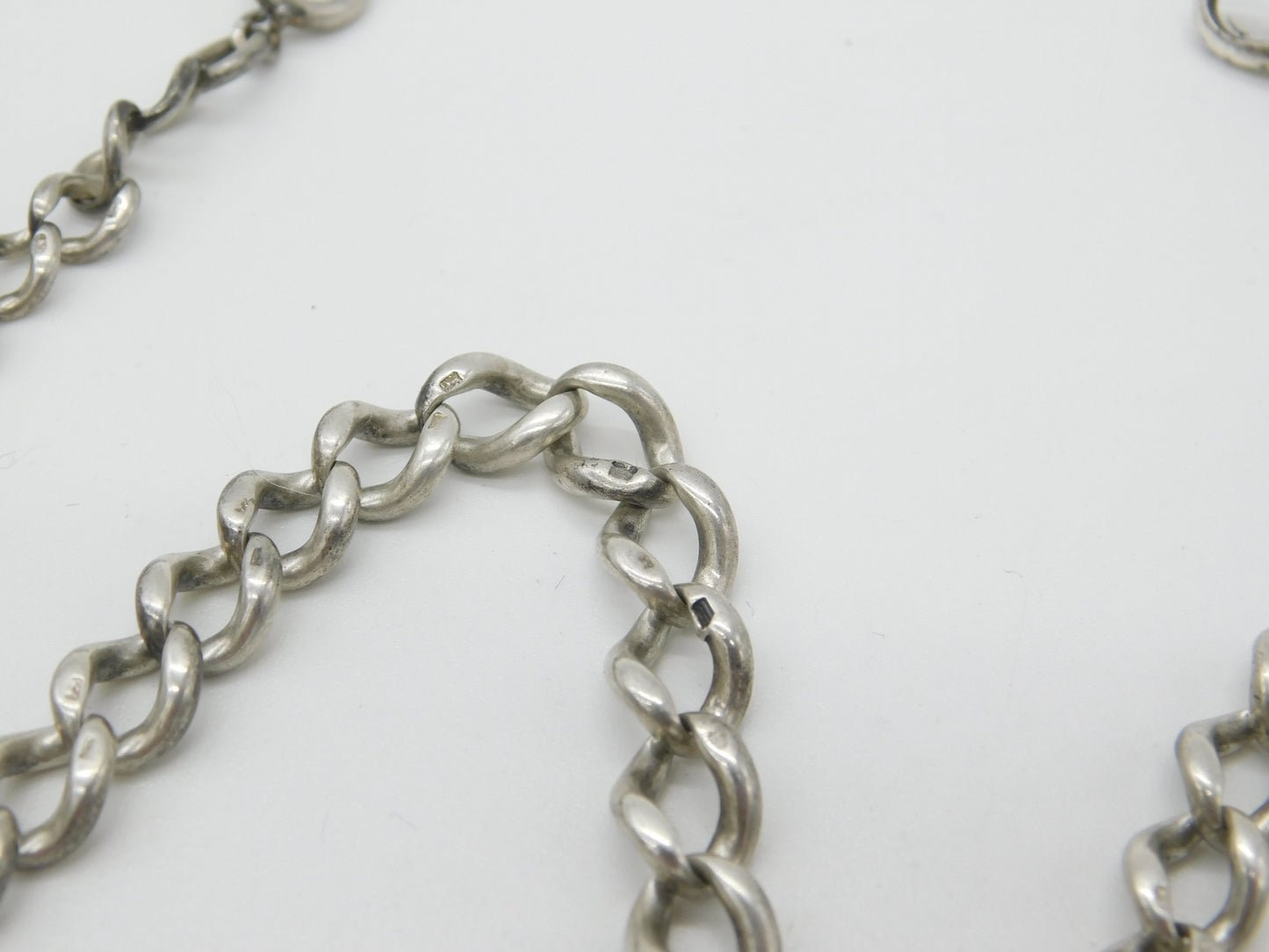 Victorian Sterling Silver Graduating Double Albert Watch Chain 1898 Birmingham