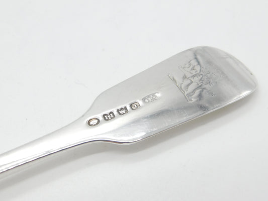 Georgian Sterling Silver Lion Crest Fiddle Pattern Table Fork 1835 Exeter