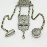 Victorian Sterling Silver Art Nouveau Chatelaine with Tools Antique c1860
