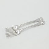 Pair of Georgian Sterling Silver Shell Pattern Feather Forks 1777 London Antique