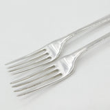 Pair of Georgian Sterling Silver Shell Pattern Feather Forks 1777 London Antique