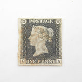 GB SG3 May 6-8 Penny Black Stamp Fine Fresh Margin GA Antique 1840 Victorian