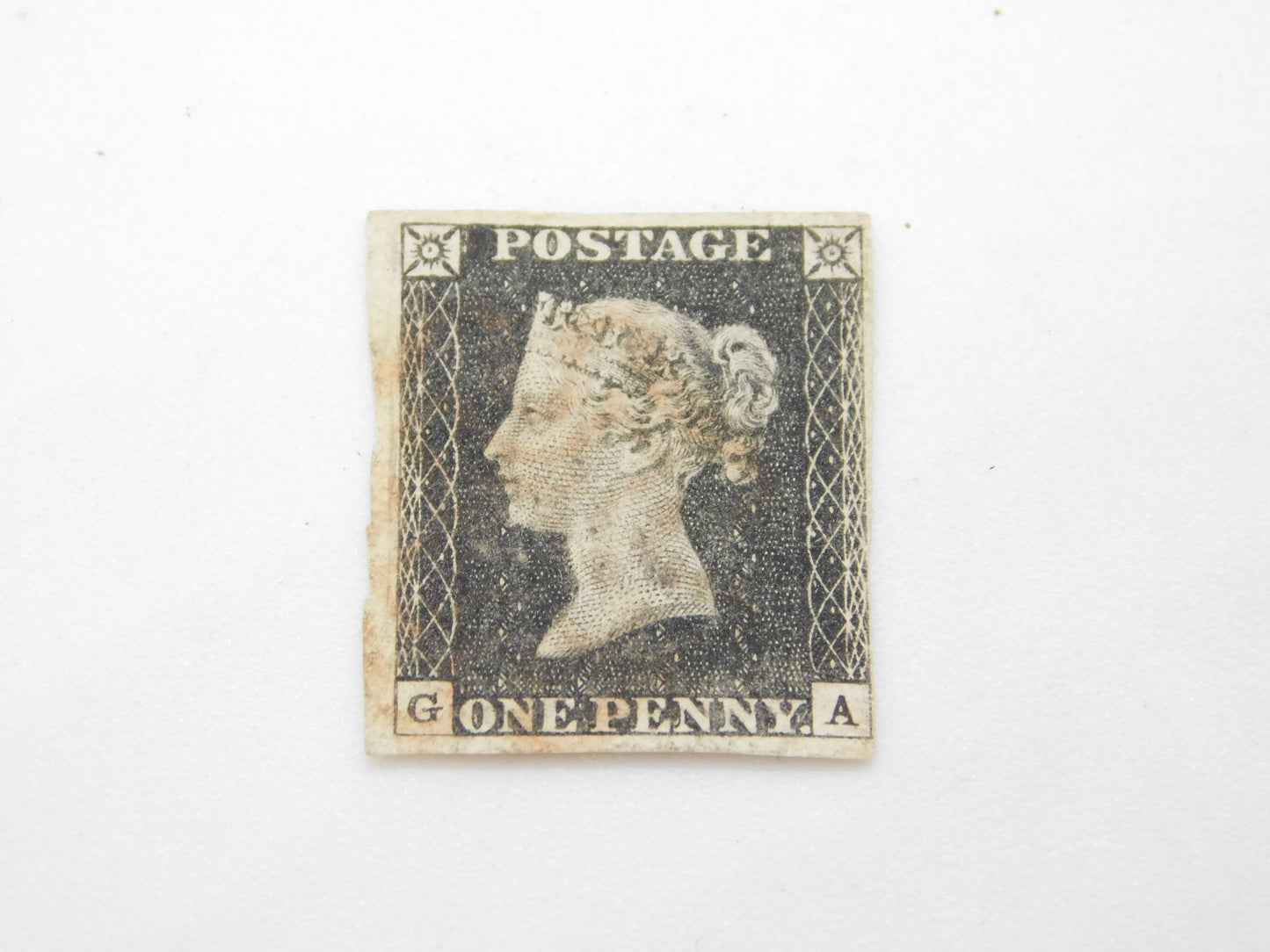 GB SG3 May 6-8 Penny Black Stamp Fine Fresh Margin GA Antique 1840 Victorian