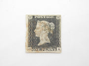 GB SG3 May 6-8 Penny Black Stamp Fine Fresh Margin GA Antique 1840 Victorian