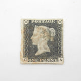 GB SG3 May 6-8 Penny Black Stamp Fine Fresh Margin GA Antique 1840 Victorian