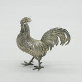 Dutch Cast Sterling Silver Rooster Chicken Figurine Ornament Vintage c1970