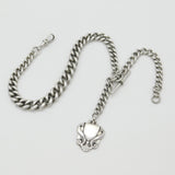 Victorian Sterling Silver Graduating Albert Watch Chain with Fob 1897 Birmingham