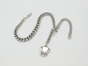 Victorian Sterling Silver Graduating Albert Watch Chain with Fob 1897 Birmingham