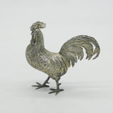 Dutch Cast Sterling Silver Rooster Chicken Figurine Ornament Vintage c1970
