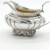 George IV Sterling Silver Paw Foot Fluted Cream Jug Antique 1824 London
