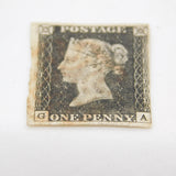 GB SG3 May 6-8 Penny Black Stamp Fine Fresh Margin GA Antique 1840 Victorian