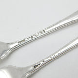 Pair of Georgian Sterling Silver Shell Pattern Feather Forks 1777 London Antique