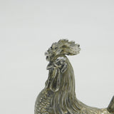Dutch Cast Sterling Silver Rooster Chicken Figurine Ornament Vintage c1970