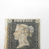 GB SG3 May 6-8 Penny Black Stamp Fine Fresh Margin GA Antique 1840 Victorian