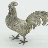 Dutch Cast Sterling Silver Rooster Chicken Figurine Ornament Vintage c1970