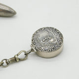Victorian Sterling Silver Art Nouveau Chatelaine with Tools Antique c1860