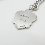Victorian Sterling Silver Graduating Albert Watch Chain with Fob 1897 Birmingham