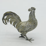 Dutch Cast Sterling Silver Rooster Chicken Figurine Ornament Vintage c1970