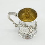 George II Sterling Silver Floral Pattern Christening Mug Antique 1757 London