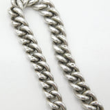 Victorian Sterling Silver Graduating Albert Watch Chain with Fob 1897 Birmingham