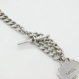 Victorian Sterling Silver Graduating Albert Watch Chain with Fob 1897 Birmingham