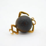 WW1 9ct Gold Mounted 'Touch Wud' Lucky Charm Pendant Antique c1915