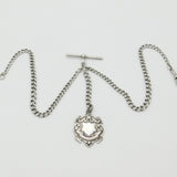 Victorian Sterling Silver Double Albert Watch Chain 1896 Birmingham Antique