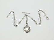 Victorian Sterling Silver Double Albert Watch Chain 1896 Birmingham Antique