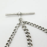 Victorian Sterling Silver Double Albert Watch Chain 1896 Birmingham Antique
