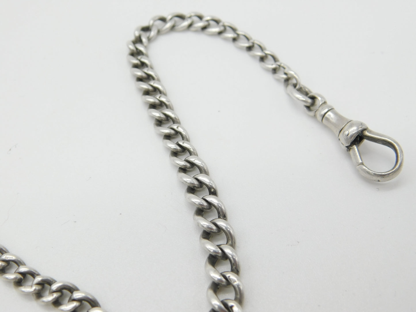 Victorian Sterling Silver Double Albert Watch Chain 1896 Birmingham Antique