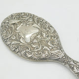 19th Century Spanish Art Nouveau Pattern Sterling Silver Mirror Antique c1890