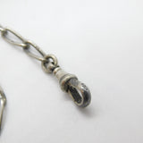 Victorian Sterling Silver Watch Chain with Ball & Bellows Fob Antique 1886 Birmingham