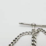 Victorian Sterling Silver Double Albert Watch Chain 1896 Birmingham Antique