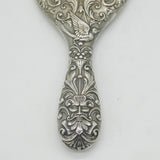 19th Century Spanish Art Nouveau Pattern Sterling Silver Mirror Antique c1890