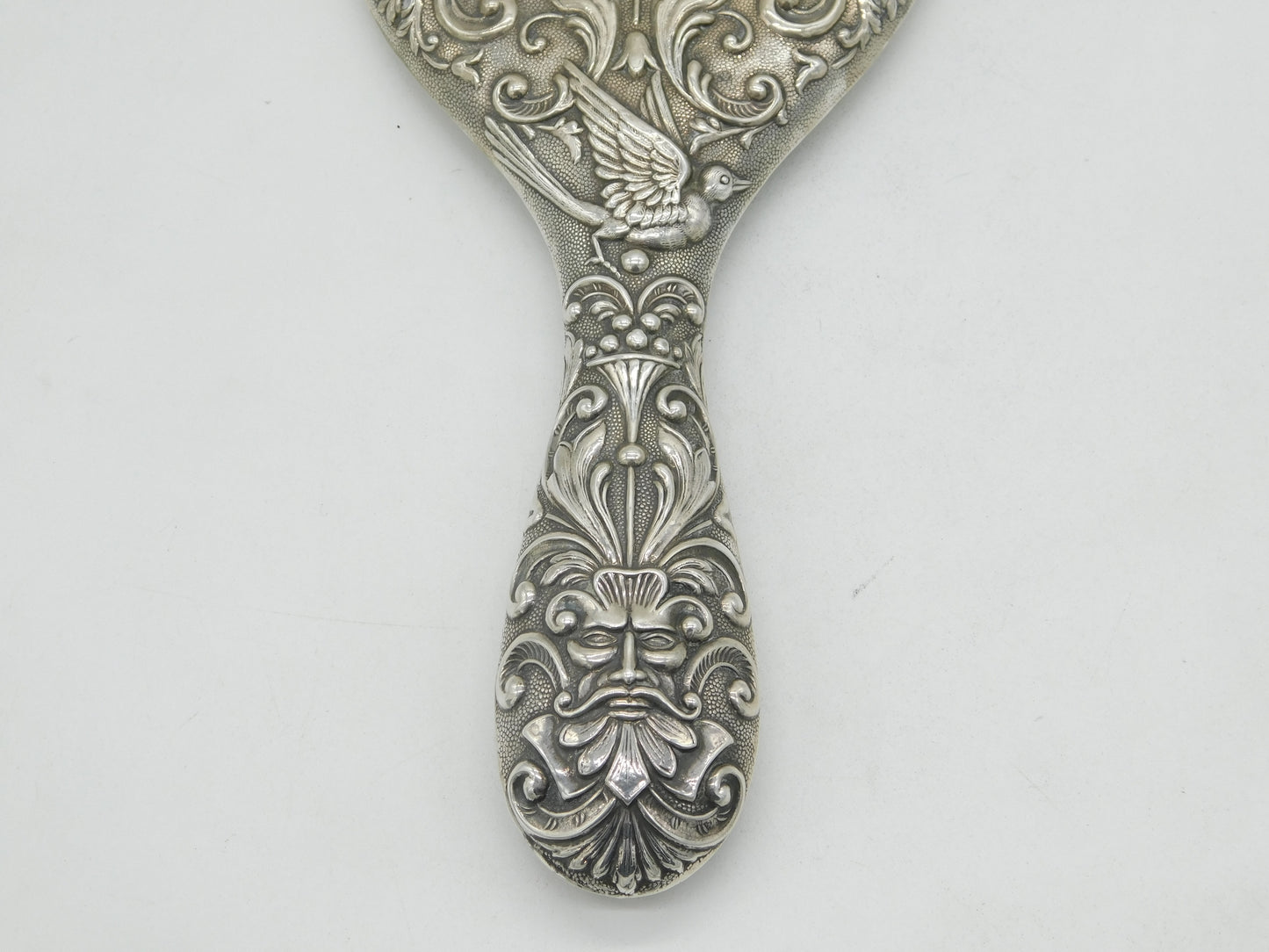 19th Century Spanish Art Nouveau Pattern Sterling Silver Mirror Antique c1890