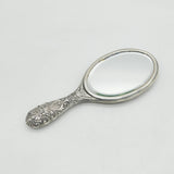 19th Century Spanish Art Nouveau Pattern Sterling Silver Mirror Antique c1890
