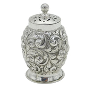 Victorian Sterling Silver Floral Chased Pounce Pot Antique 1892 London