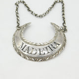 Hester Bateman Georgian Sterling Silver 'Madeira' Crescent Form Decanter Label