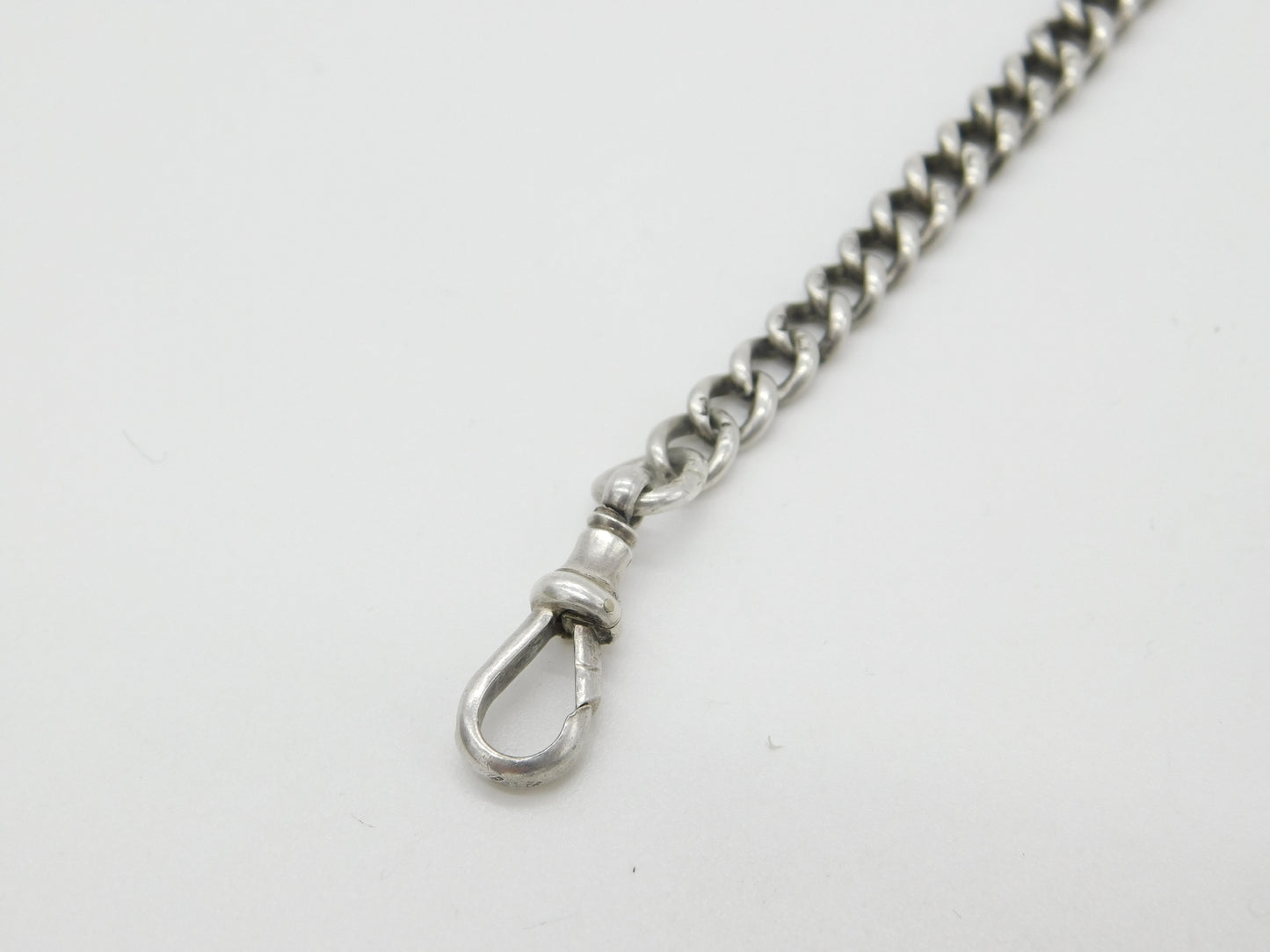 Victorian Sterling Silver Graduating Albert Link Watch Chain 1899 Birmingham